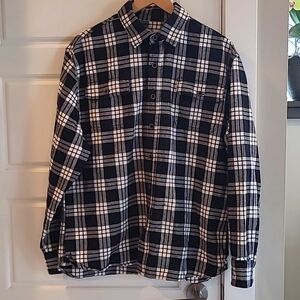 Jachs XL cotton plaid button up. Black and white.